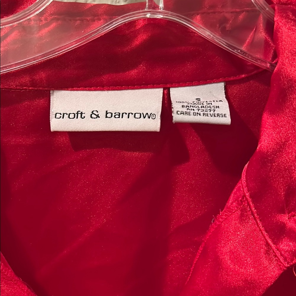 Croft & Barrow Red Satin Blouse - Picture 2 of 11